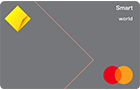 Horizontal front view of a Smart Awards credit card with visible CommBank and Visa logos